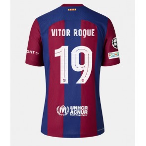 Barcelona Vitor Roque #19 Hjemmebanetrøje 2023-24 Kort ærmer